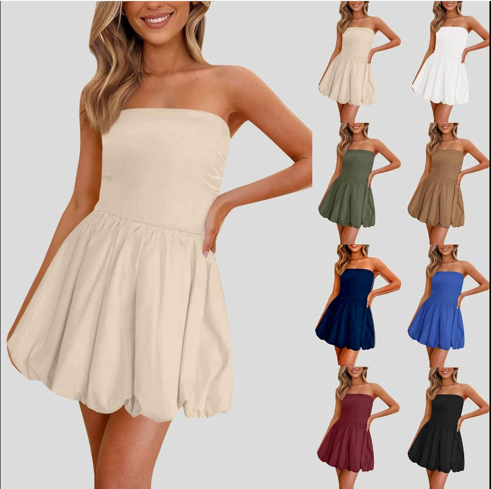 Titannorthamerica Strapless Puff Mini Dress